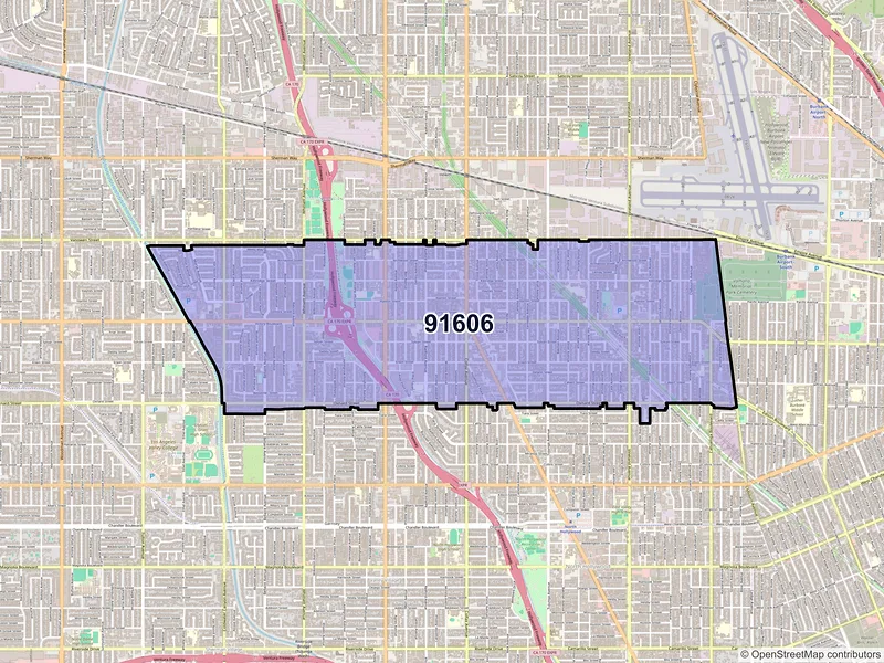 Map of ZIP Code 91606 — North Hollywood, CA