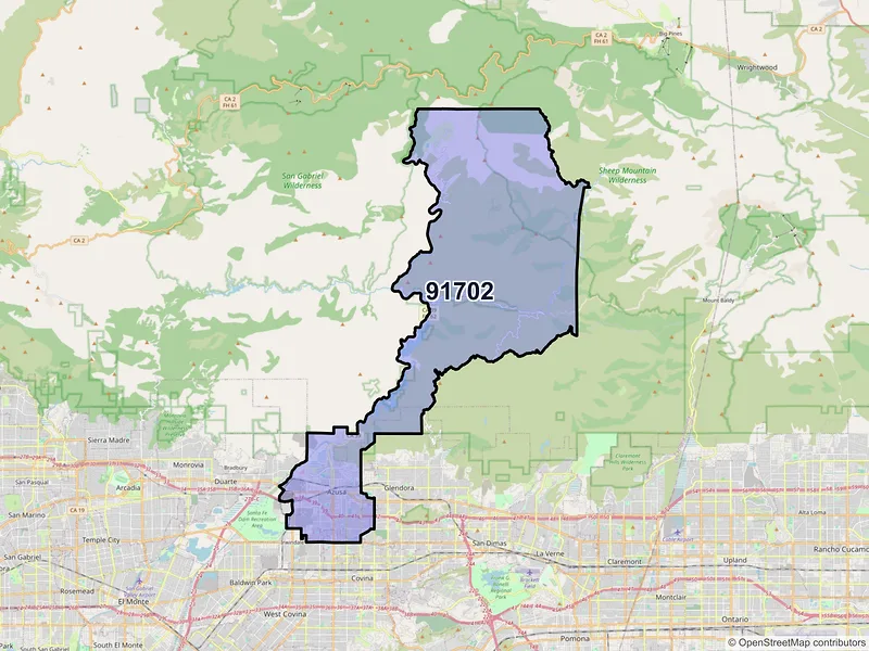 Map of ZIP Code 91702 — Azusa, CA
