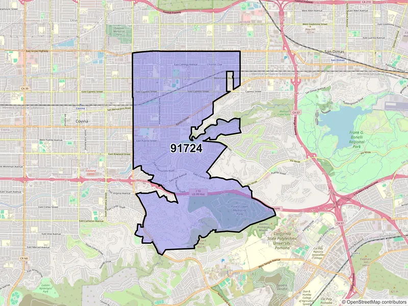 Map of ZIP Code 91724 — Covina, CA