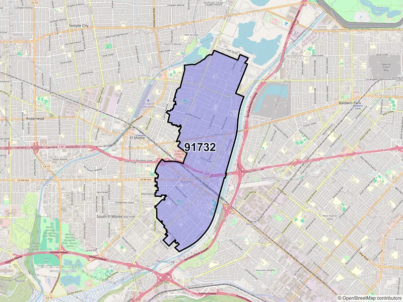 Map of ZIP Code 91732 — El Monte, CA