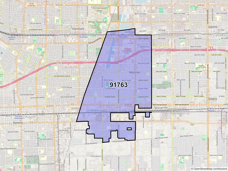 Map of ZIP Code 91763 — Montclair, CA