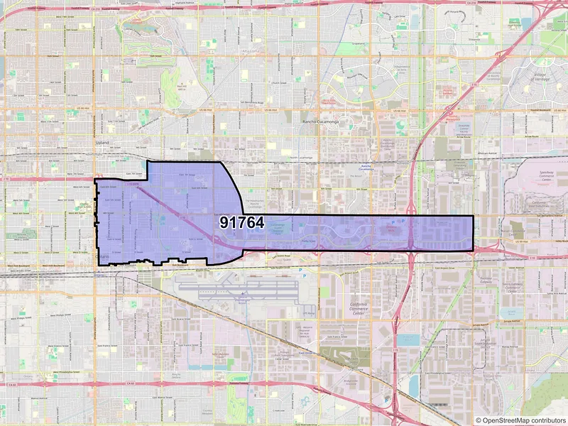 Map of ZIP Code 91764 — Ontario, CA