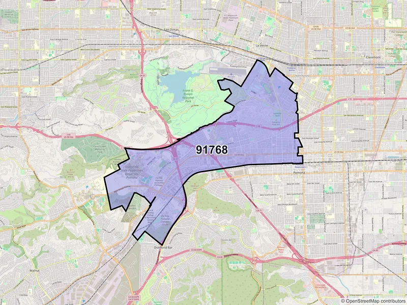 Map of ZIP Code 91768 — Pomona, CA