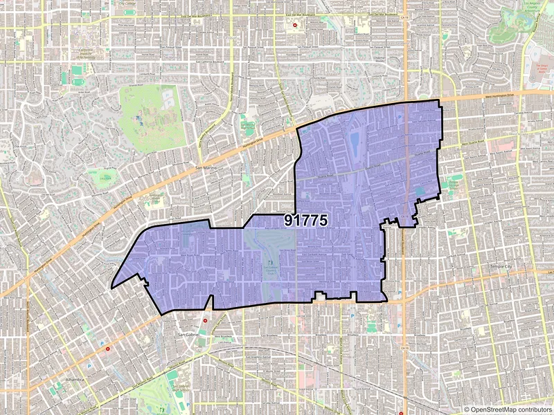 Map of ZIP Code 91775 — San Gabriel, CA