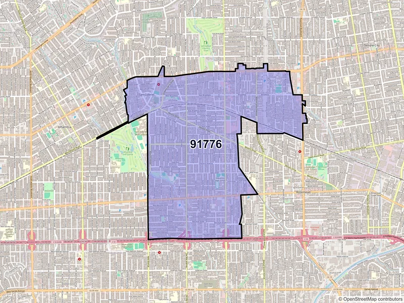 Map of ZIP Code 91776 — San Gabriel, CA