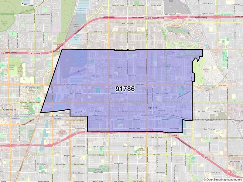 Map of ZIP Code 91786 — Upland, CA