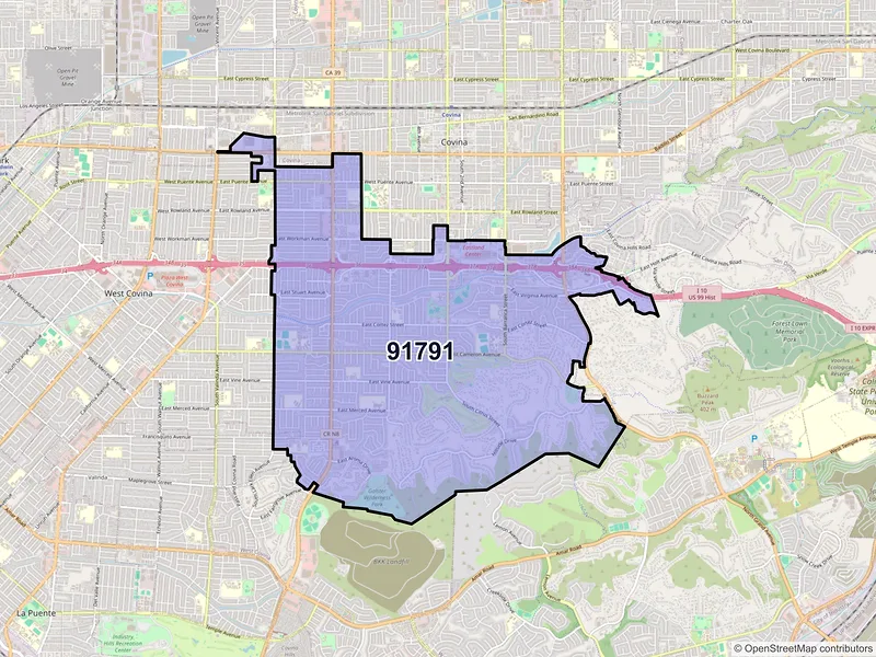 Map of ZIP Code 91791 — West Covina, CA