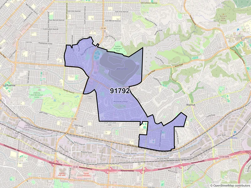 Map of ZIP Code 91792 — West Covina, CA
