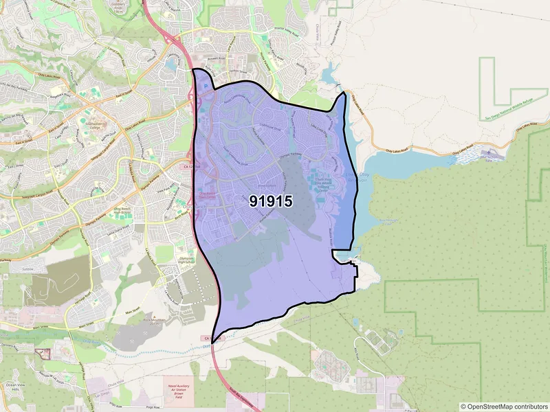 Map of ZIP Code 91915 — Chula Vista, CA