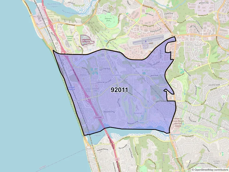 Map of ZIP Code 92011 — Carlsbad, CA