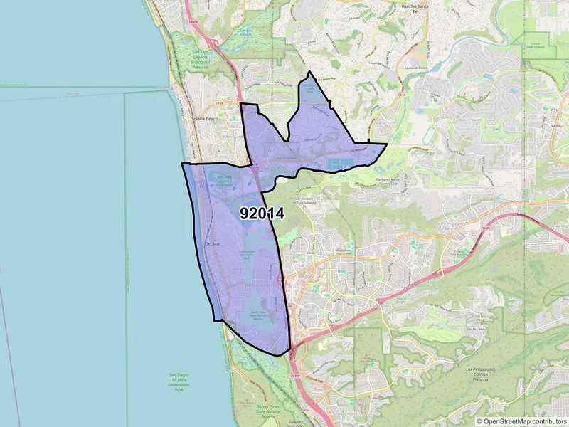 Map of ZIP Code 92014 — Del Mar, CA