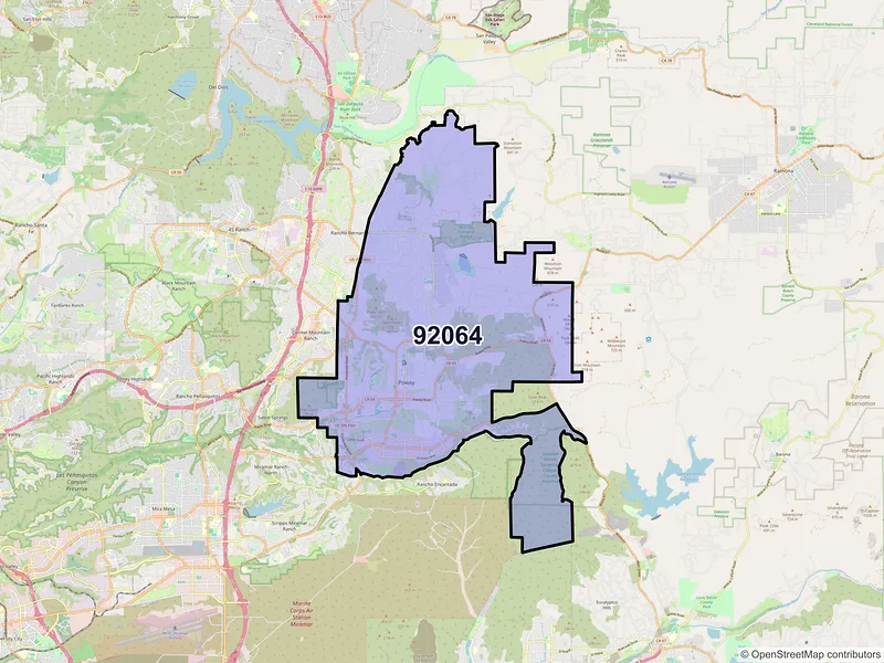 Map of ZIP Code 92064 — Poway, CA