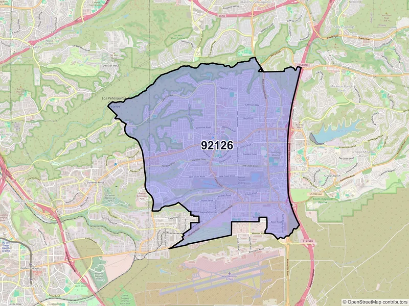 Map of ZIP Code 92126 — San Diego, CA