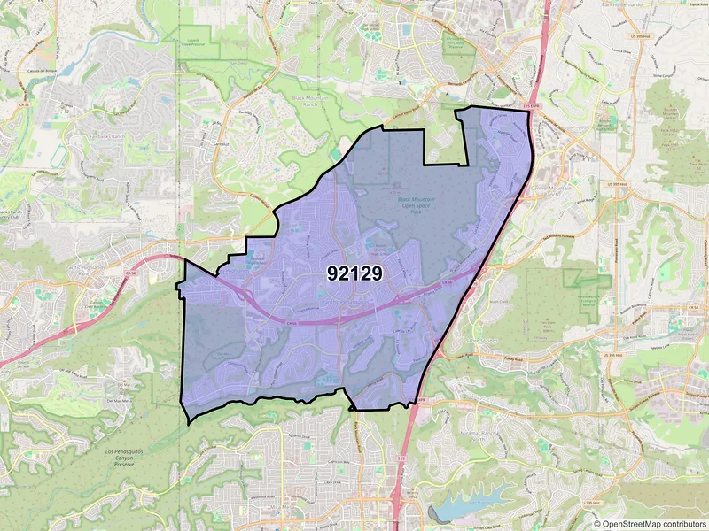 Map of ZIP Code 92129 — San Diego, CA