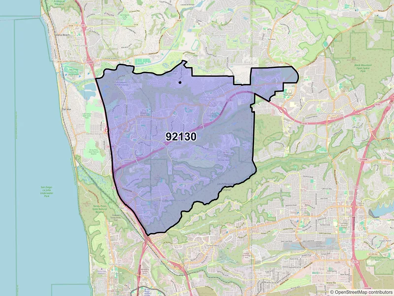 Map of ZIP Code 92130 — San Diego, CA