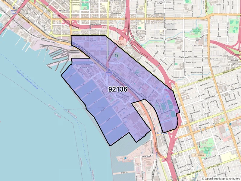 Map of ZIP Code 92136 — San Diego, CA