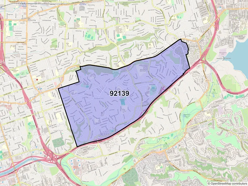 Map of ZIP Code 92139 — San Diego, CA