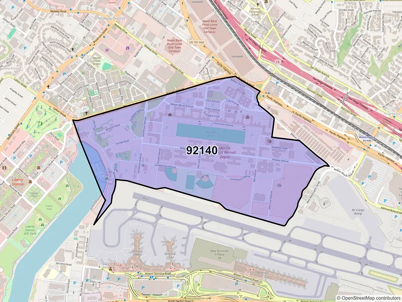 Map of ZIP Code 92140 — San Diego, CA