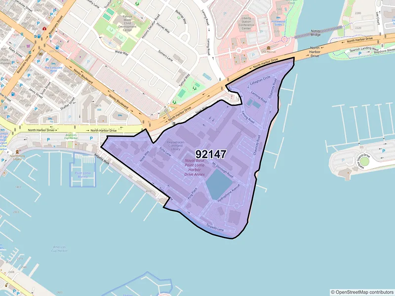 Map of ZIP Code 92147 — San Diego, CA