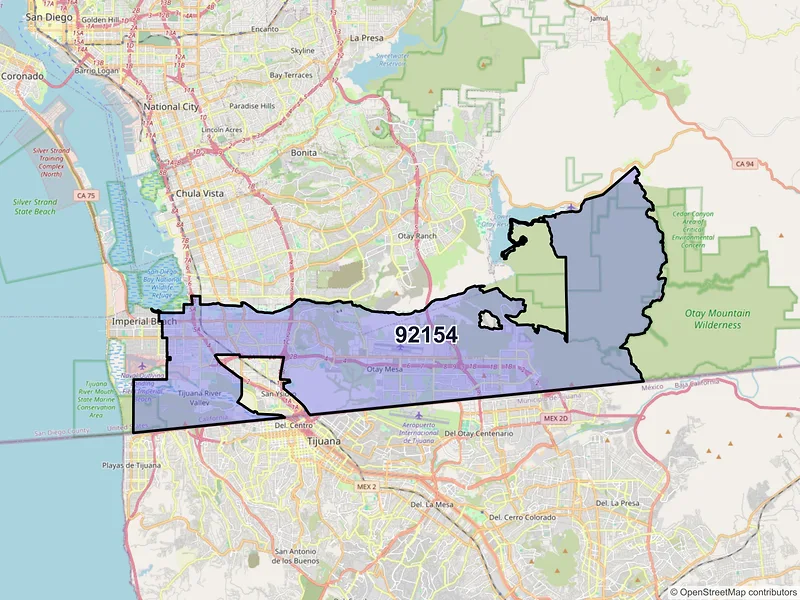 Map of ZIP Code 92154 — San Diego, CA