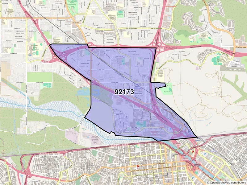 Map of ZIP Code 92173 — San Ysidro, CA