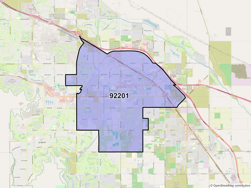 Map of ZIP Code 92201 — Indio, CA