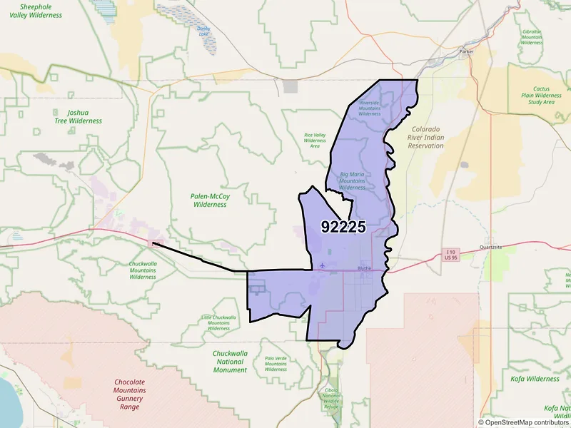 Map of ZIP Code 92225 — Blythe, CA