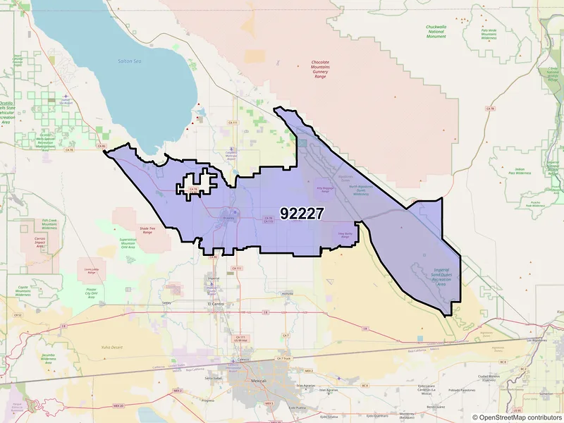 Map of ZIP Code 92227 — Brawley, CA