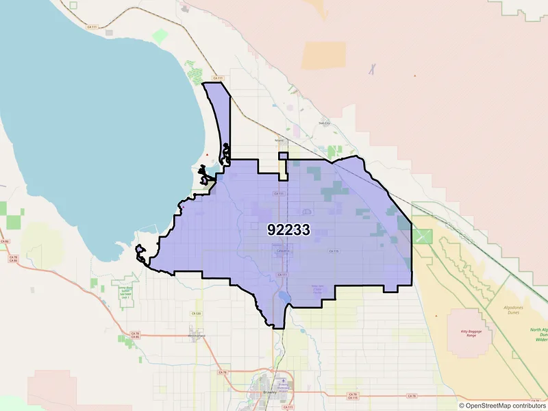 Map of ZIP Code 92233 — Calipatria, CA