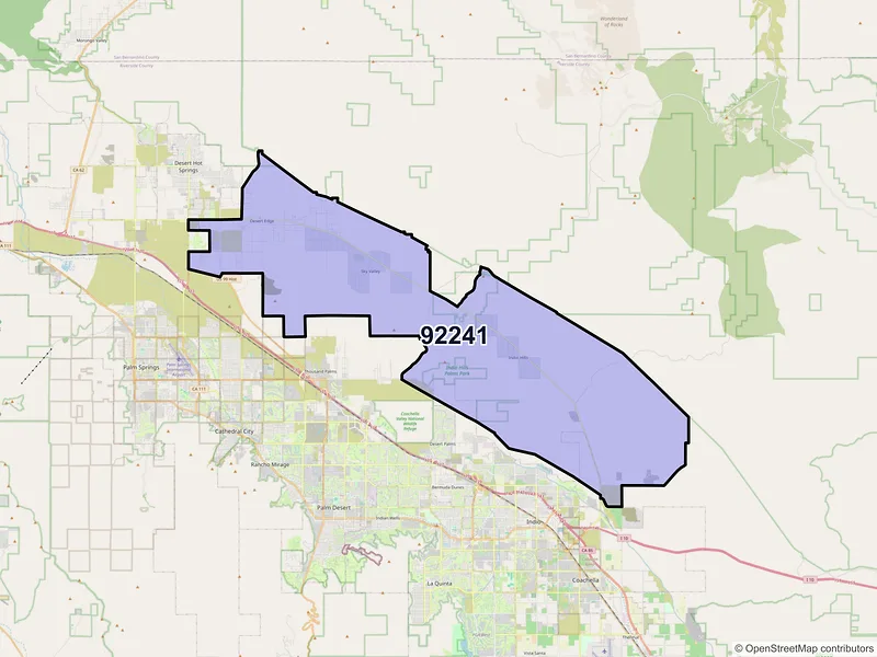 Map of ZIP Code 92241 — Desert Hot Springs, CA