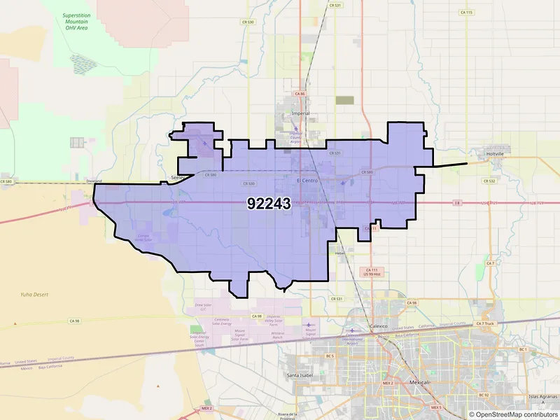 Map of ZIP Code 92243 — El Centro, CA