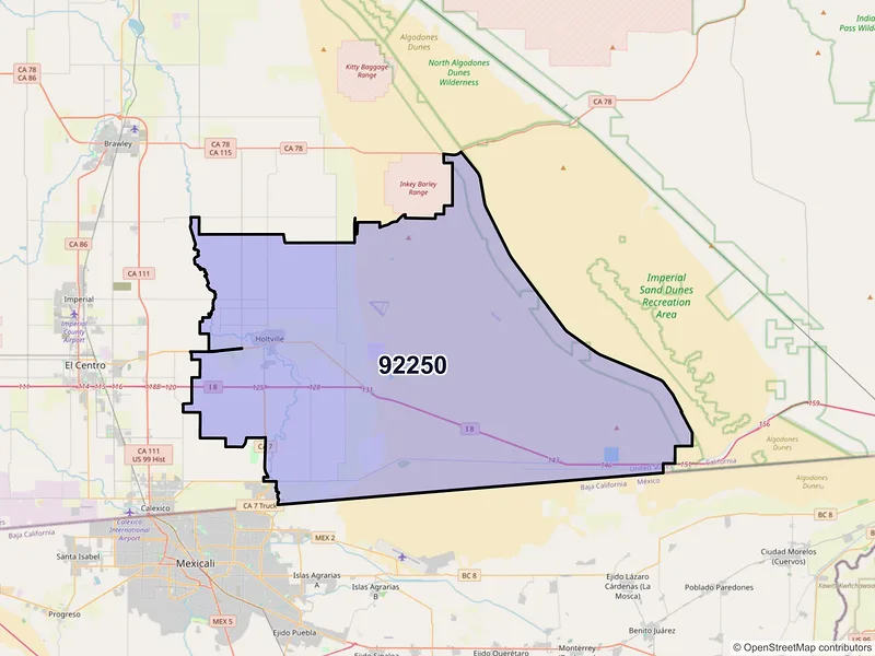 Map of ZIP Code 92250 — Holtville, CA