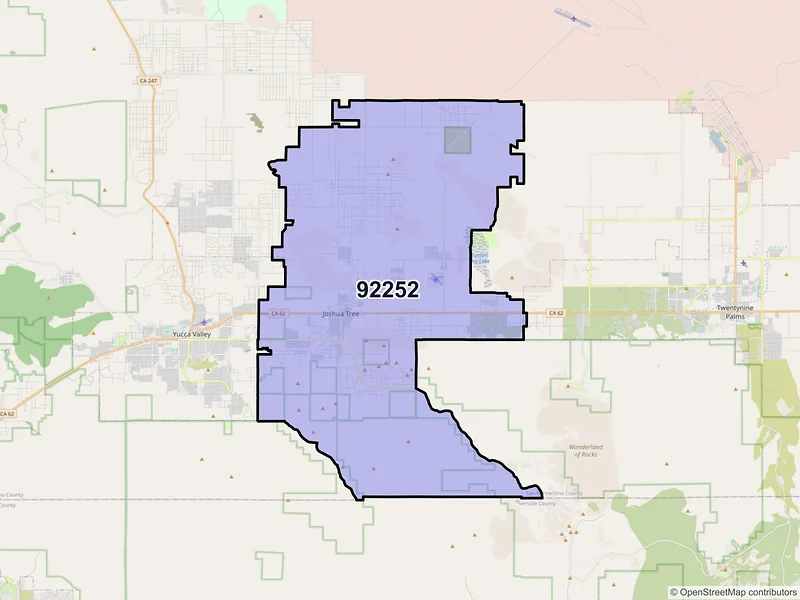 Map of ZIP Code 92252 — Joshua Tree, CA