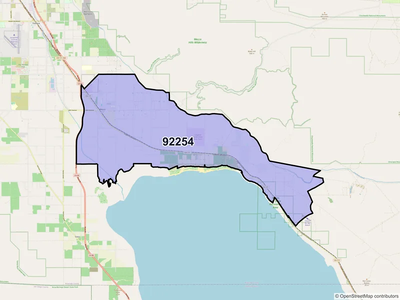 Map of ZIP Code 92254 — Mecca, CA
