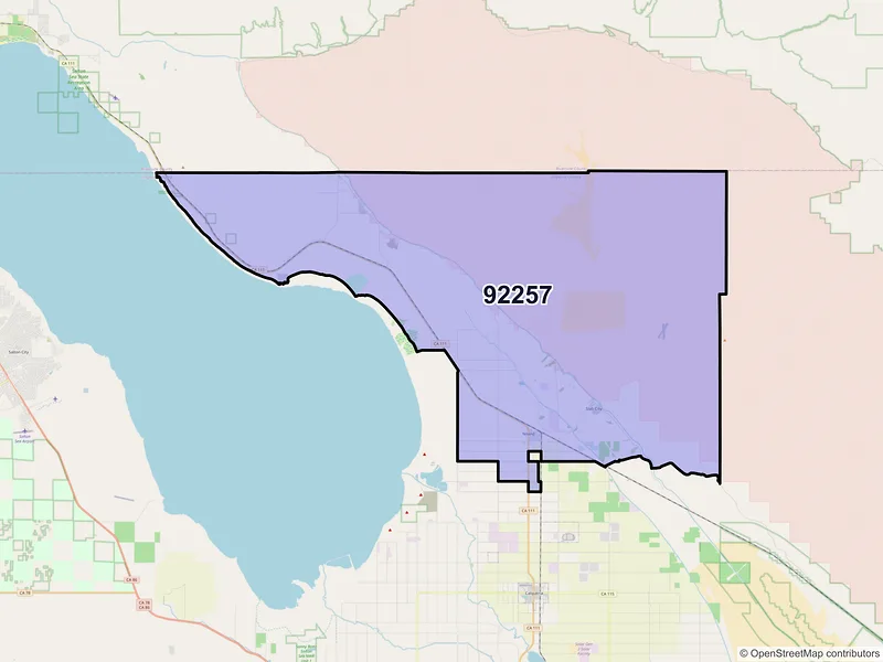 Map of Niland, California and ZIP codes