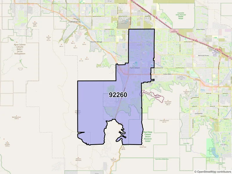 Map of ZIP Code 92260 — Palm Desert, CA