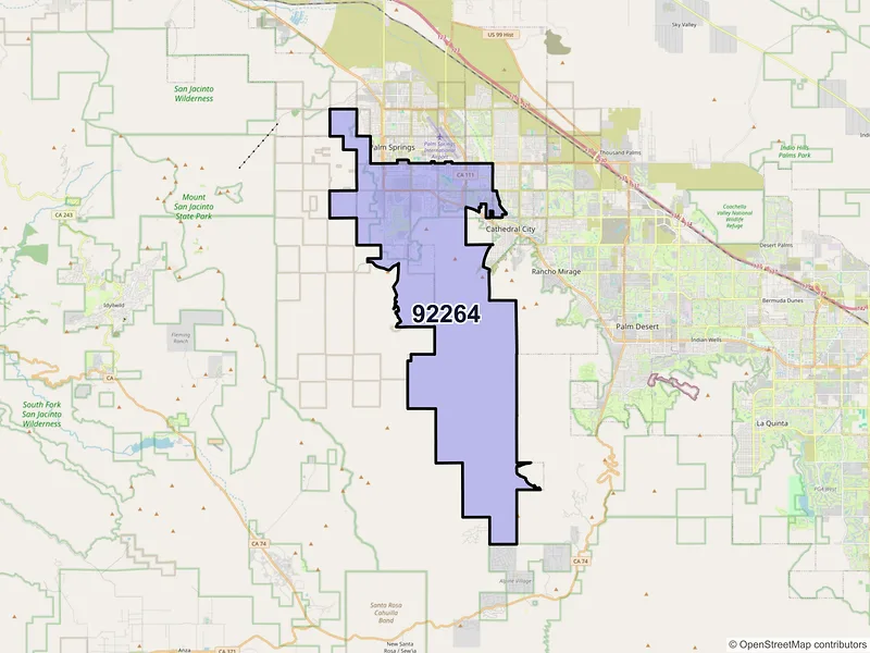 Map of ZIP Code 92264 — Palm Springs, CA