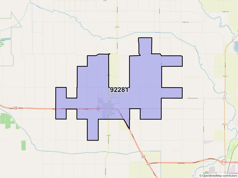 Map of Westmorland, California and ZIP codes