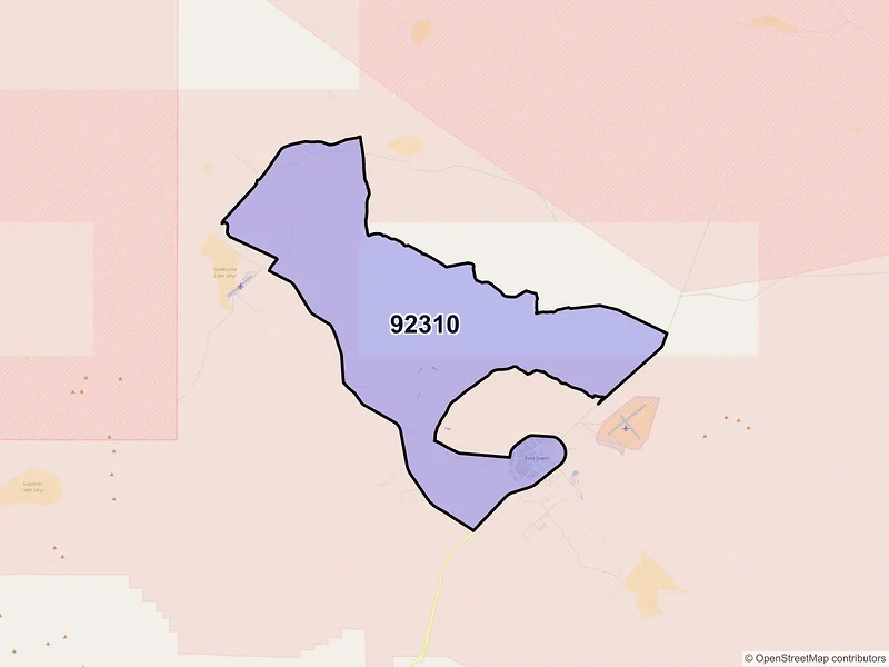 Map of ZIP Code 92310 — Fort Irwin, CA