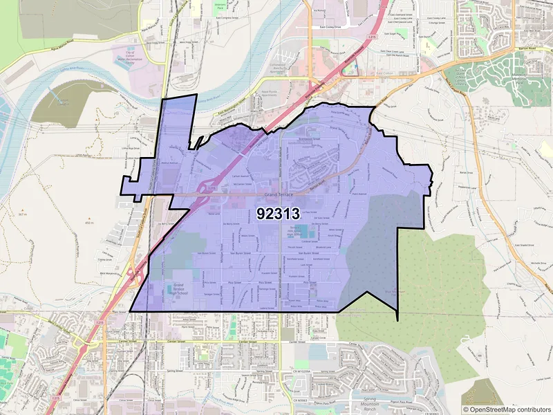 Map of ZIP Code 92313 — Grand Terrace, CA