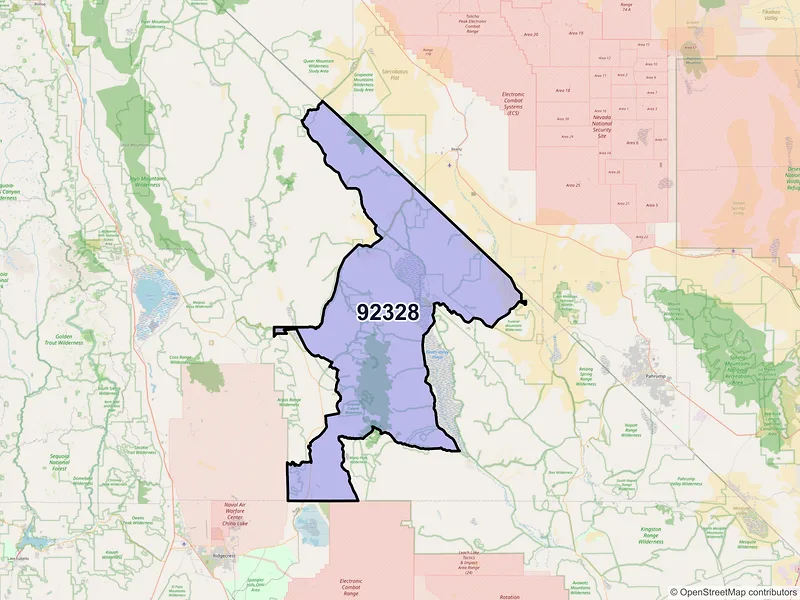 Map of ZIP Code 92328 — Death Valley, CA