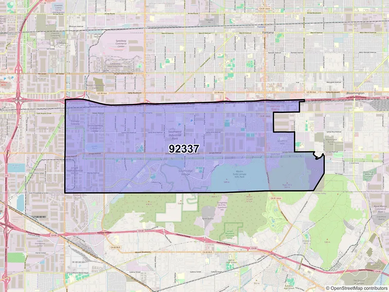 Map of ZIP Code 92337 — Fontana, CA