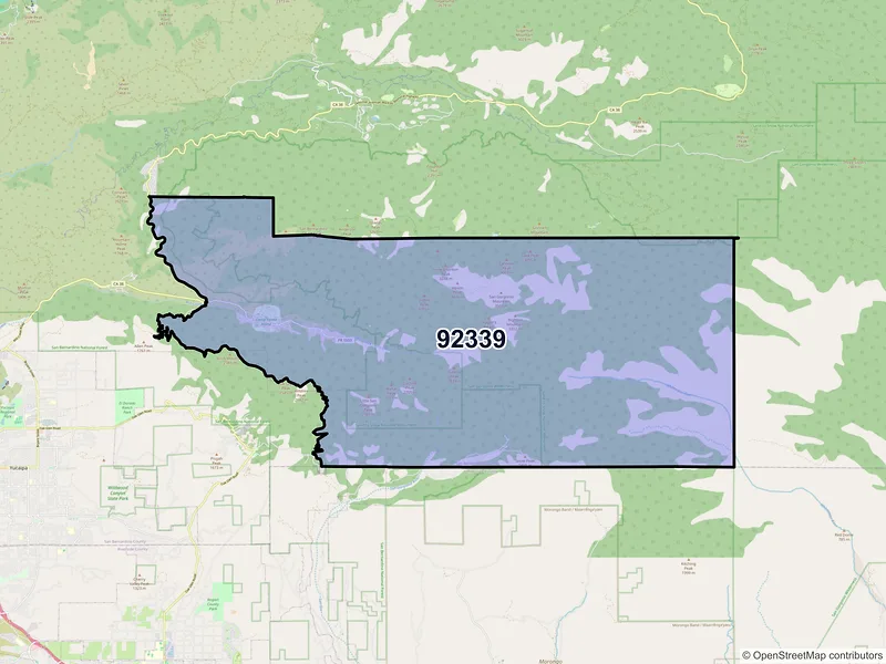 Map of ZIP Code 92339 — Forest Falls, CA