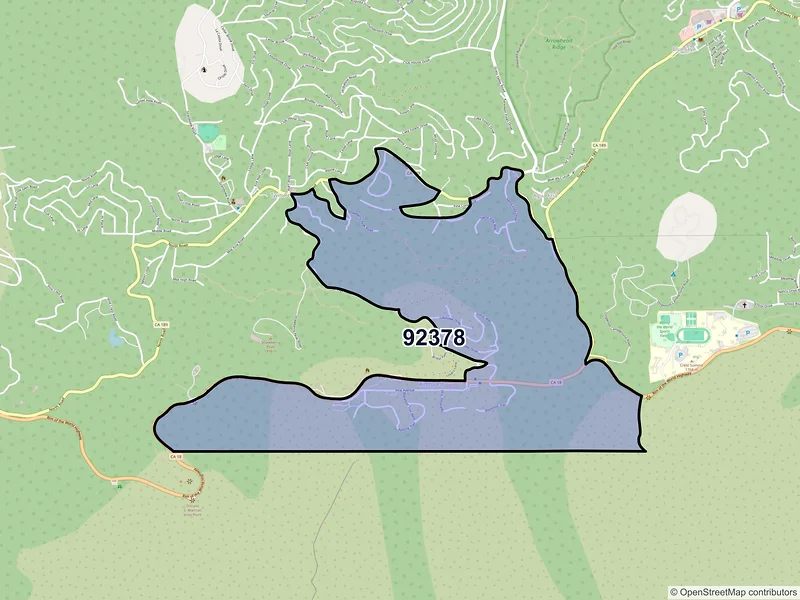 Map of Rimforest, California and ZIP codes