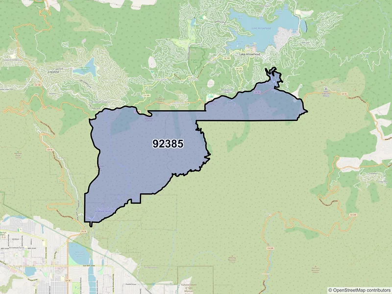 Map of Skyforest, California and ZIP codes