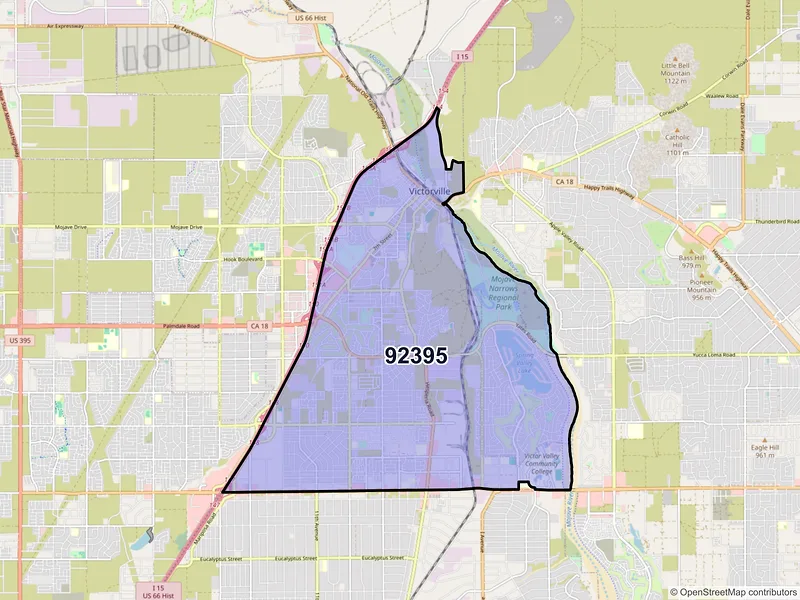 Map of ZIP Code 92395 — Victorville, CA