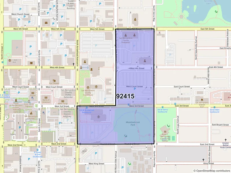 Map of ZIP Code 92415 — San Bernardino, CA