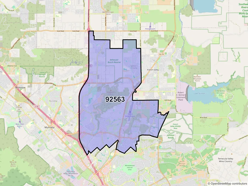 Map of ZIP Code 92563 — Murrieta, CA