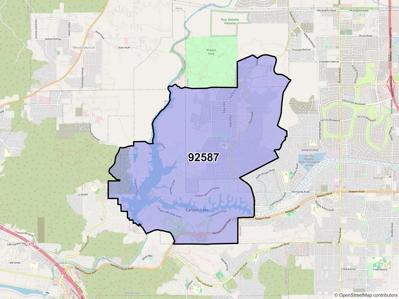 Map of ZIP Code 92587 — Menifee, CA