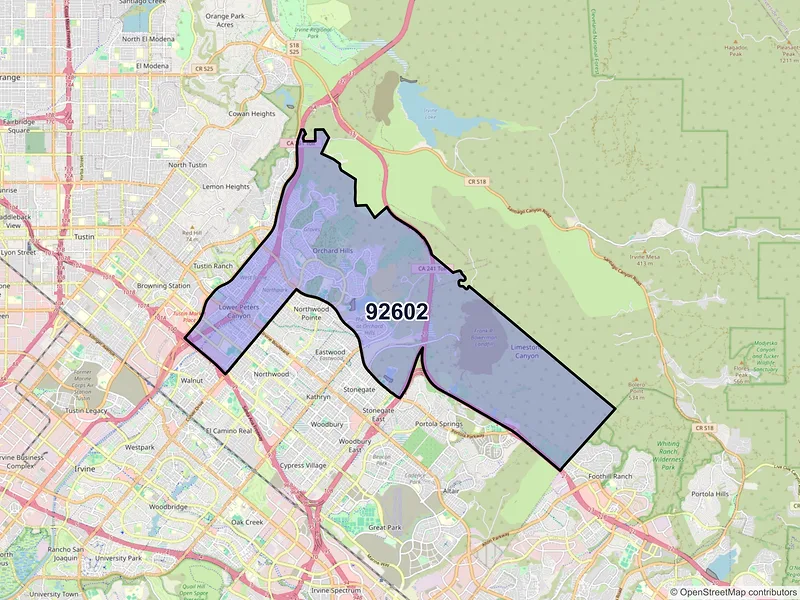 Map of ZIP Code 92602 — Irvine, CA